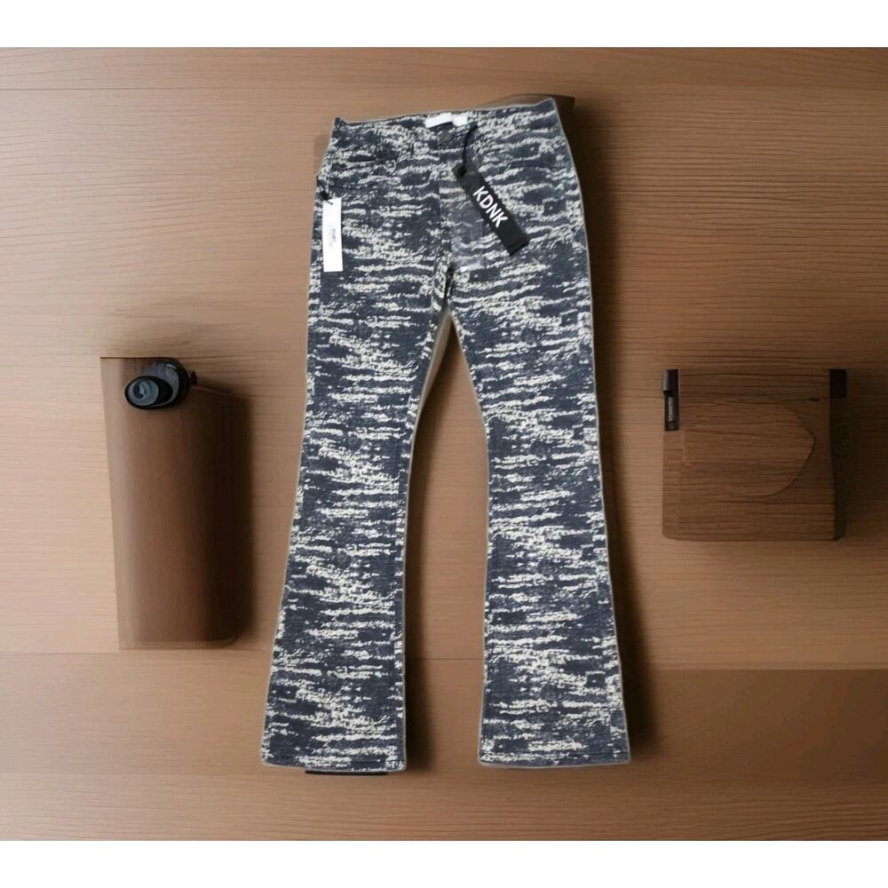 KDNK Flare Contrast FUNKY UNISEX Men’s JEANS DENIM Stretch Size 30